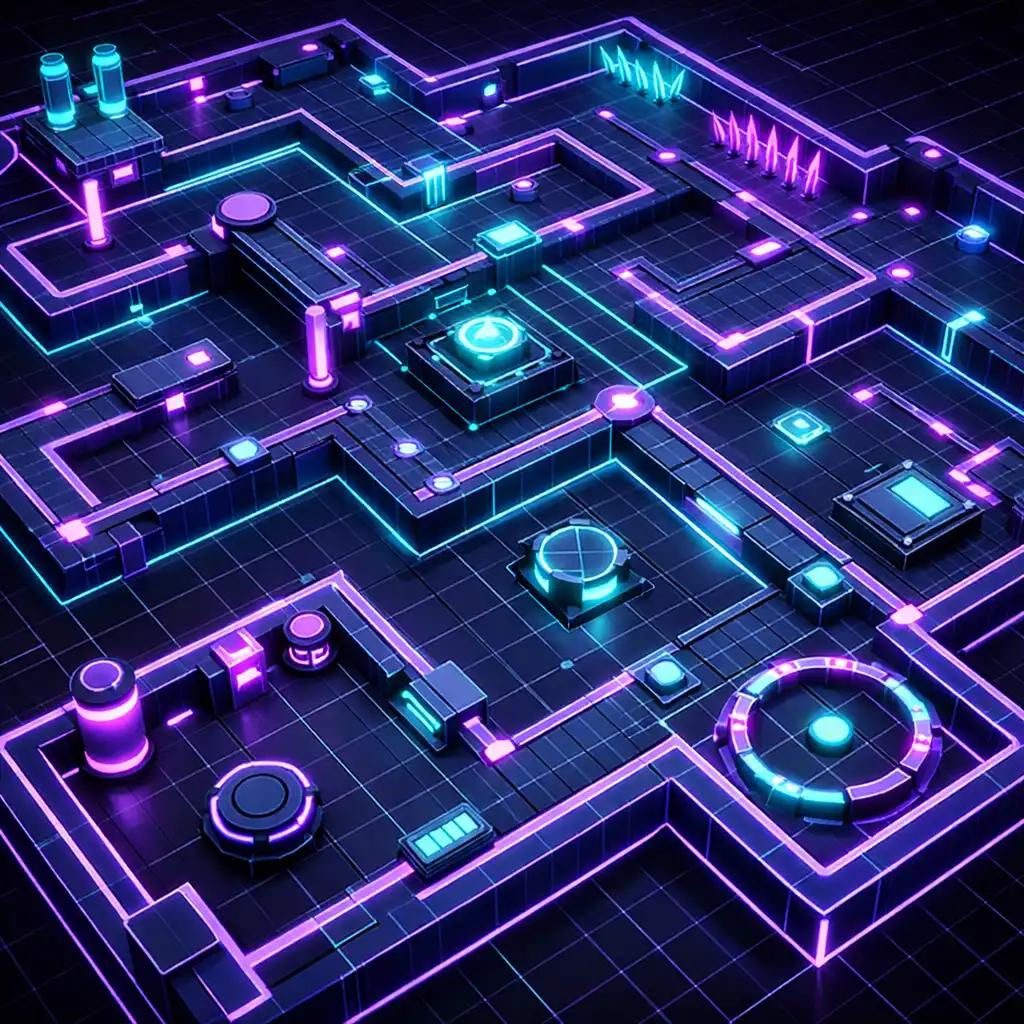 Pálya elrendezés neon grid